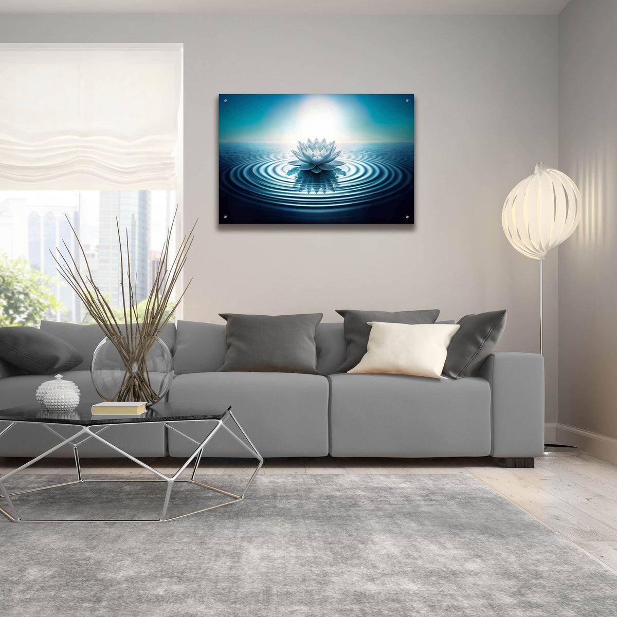 Still Lotus by Rey Klimt - 36x24 acrylic wall art in a room