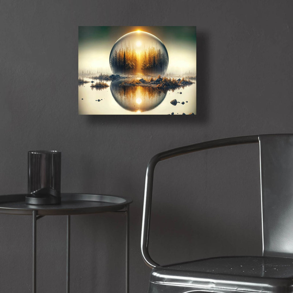 Sunrise Globe by Rey Klimt - 16x12 acrylic wall art in a room