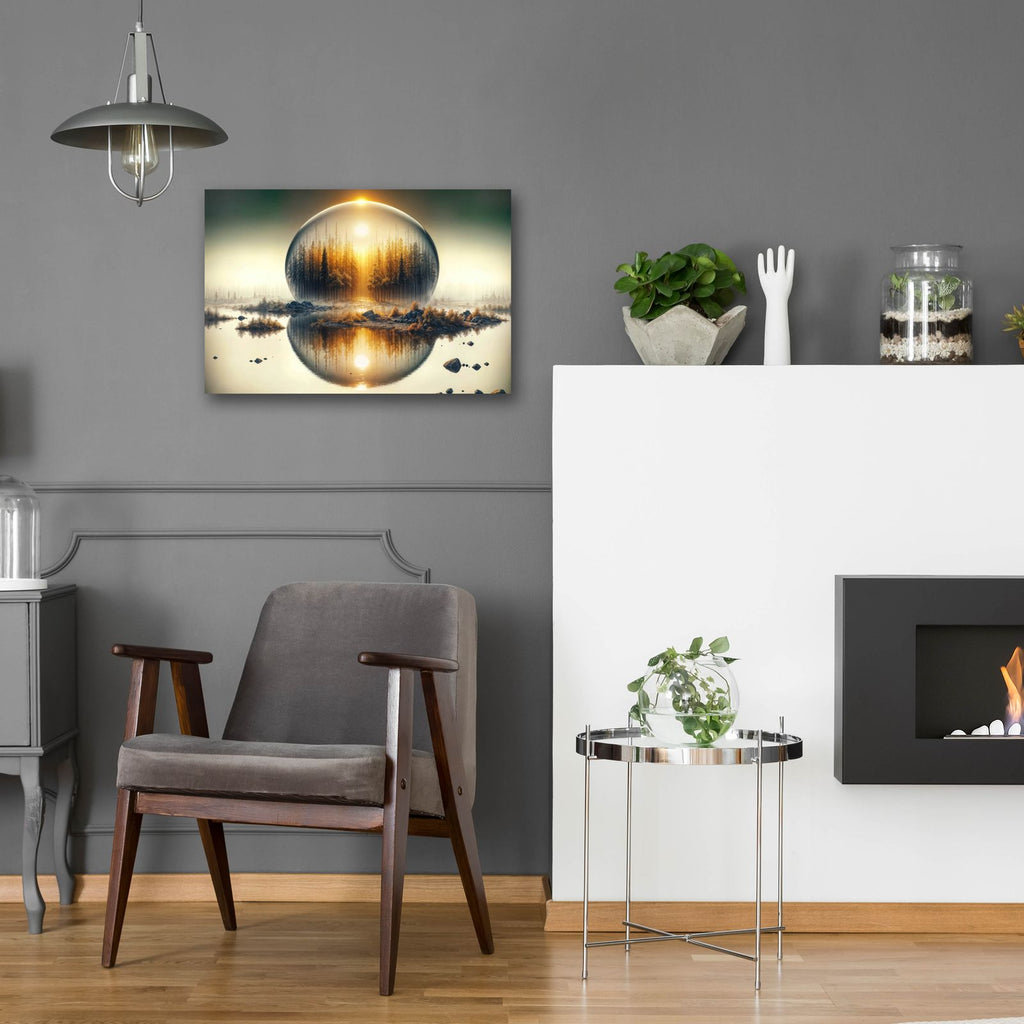 Sunrise Globe by Rey Klimt - 24x16 acrylic wall art in a room