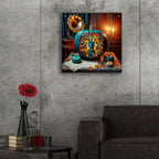 Teal Pumpkin Music by Rey Klimt - 24x24 acrylic wall art in a room