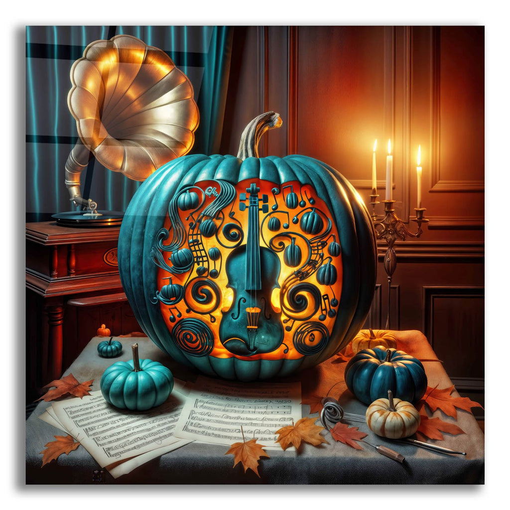 Teal Pumpkin Music by Rey Klimt acrylic glass wall art