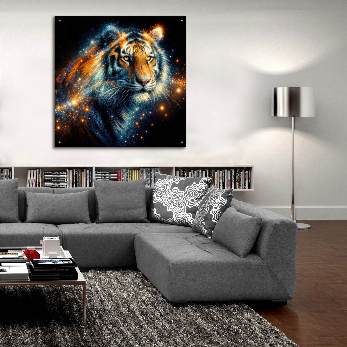 Tiger Face by Rey Klimt - 36x36 acrylic wall art in a room