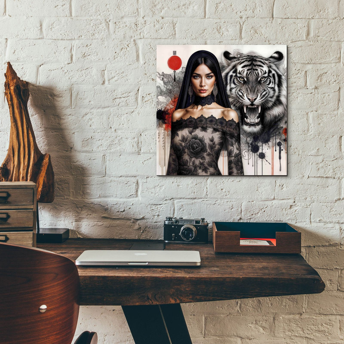 Tiger Girl 1 by Rey Klimt - 12x12 acrylic wall art in a room