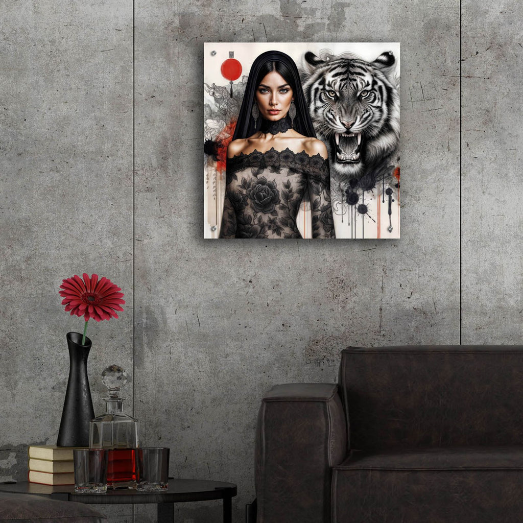 Tiger Girl 1 by Rey Klimt - 24x24 acrylic wall art in a room