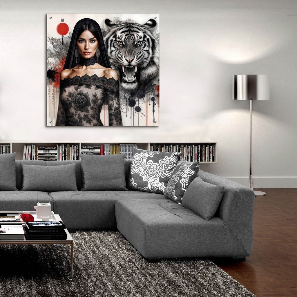 Tiger Girl 1 by Rey Klimt - 36x36 acrylic wall art in a room
