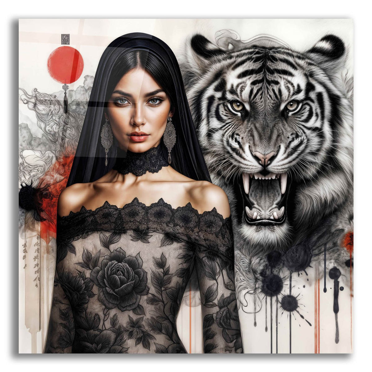 Tiger Girl 1 by Rey Klimt acrylic glass wall art