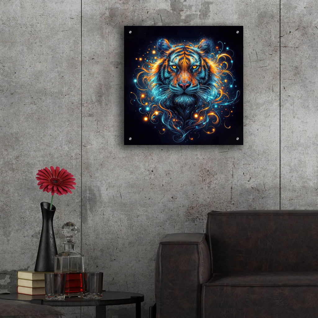 Tiger Portrait by Rey Klimt - 24x24 acrylic wall art in a room