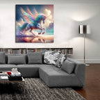 Unicorn At Beach by Rey Klimt - 36x36 acrylic wall art in a room