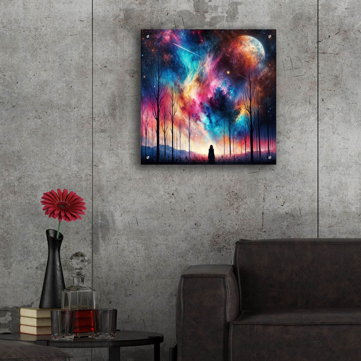 Universe On Fire by Rey Klimt - 24x24 acrylic wall art in a room