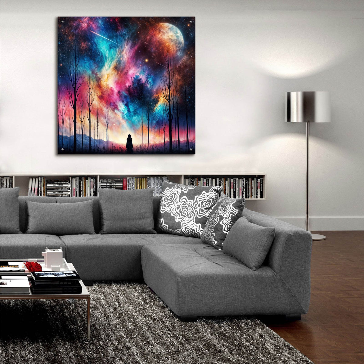 Universe On Fire by Rey Klimt - 36x36 acrylic wall art in a room