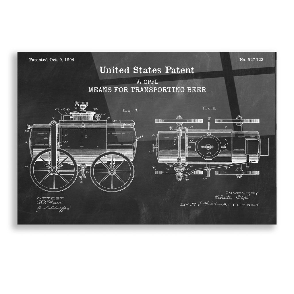 Epic Art 'transporting beer Blueprint Patent Chalkboard,' Acrylic Glass Wall Art