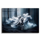 White Horse In Forest by Rey Klimt acrylic glass wall art