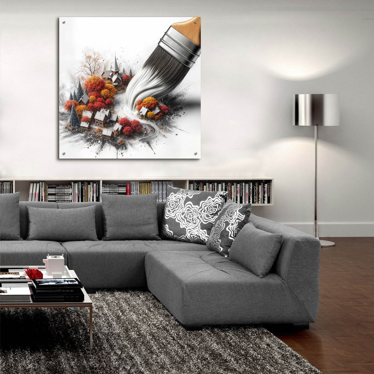 White Paint by Rey Klimt - 36x36 acrylic wall art in a room