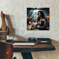 Woman In A Medieval Tavern by Rey Klimt - 12x12 acrylic wall art in a room