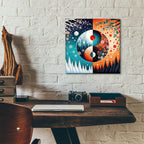 Yin Yang Seasons Fall Winter by Rey Klimt - 12x12 acrylic wall art in a room