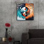 Yin Yang Seasons Fall Winter by Rey Klimt - 24x24 acrylic wall art in a room