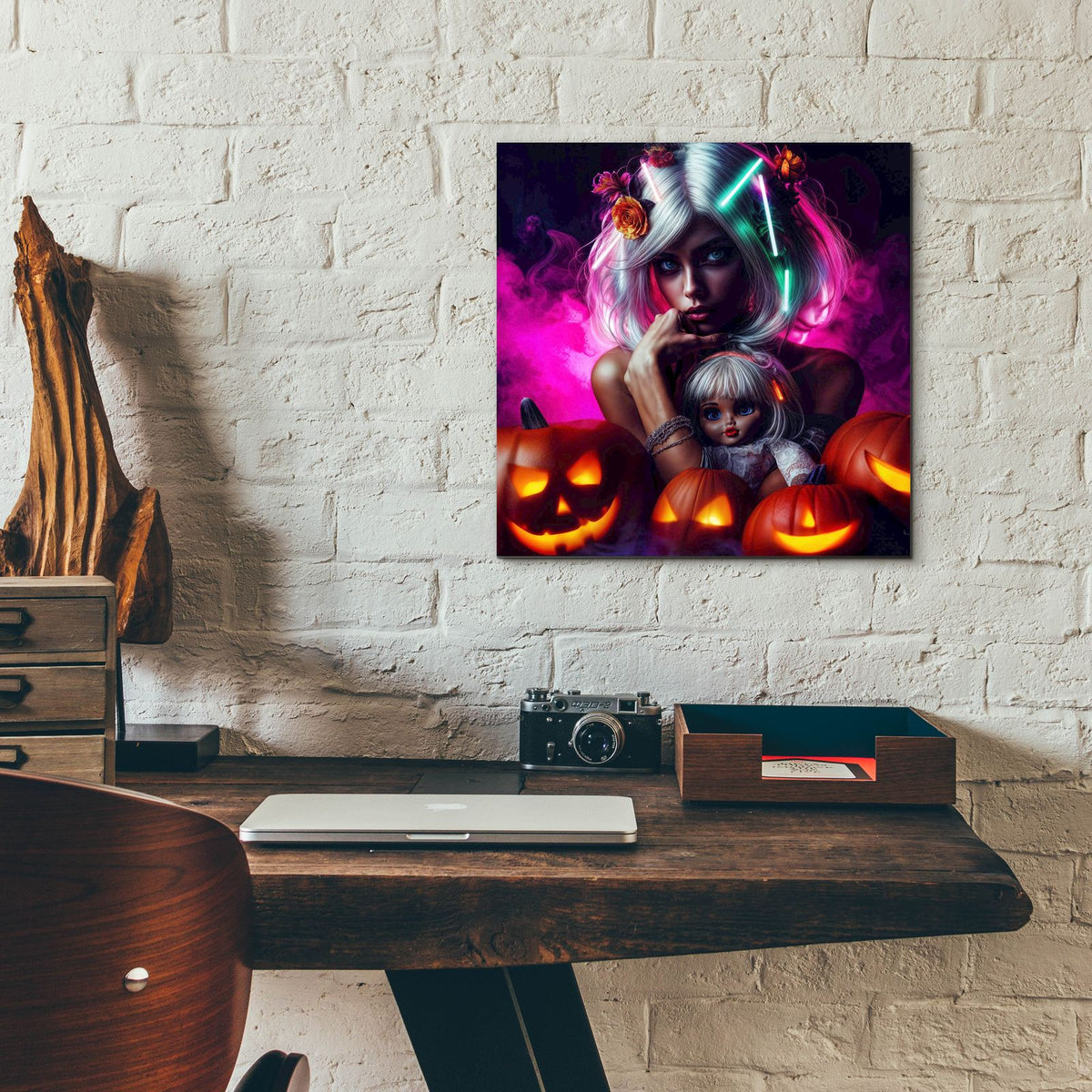 You And Me For Helloween by Rey Klimt - 12x12 acrylic wall art in a room