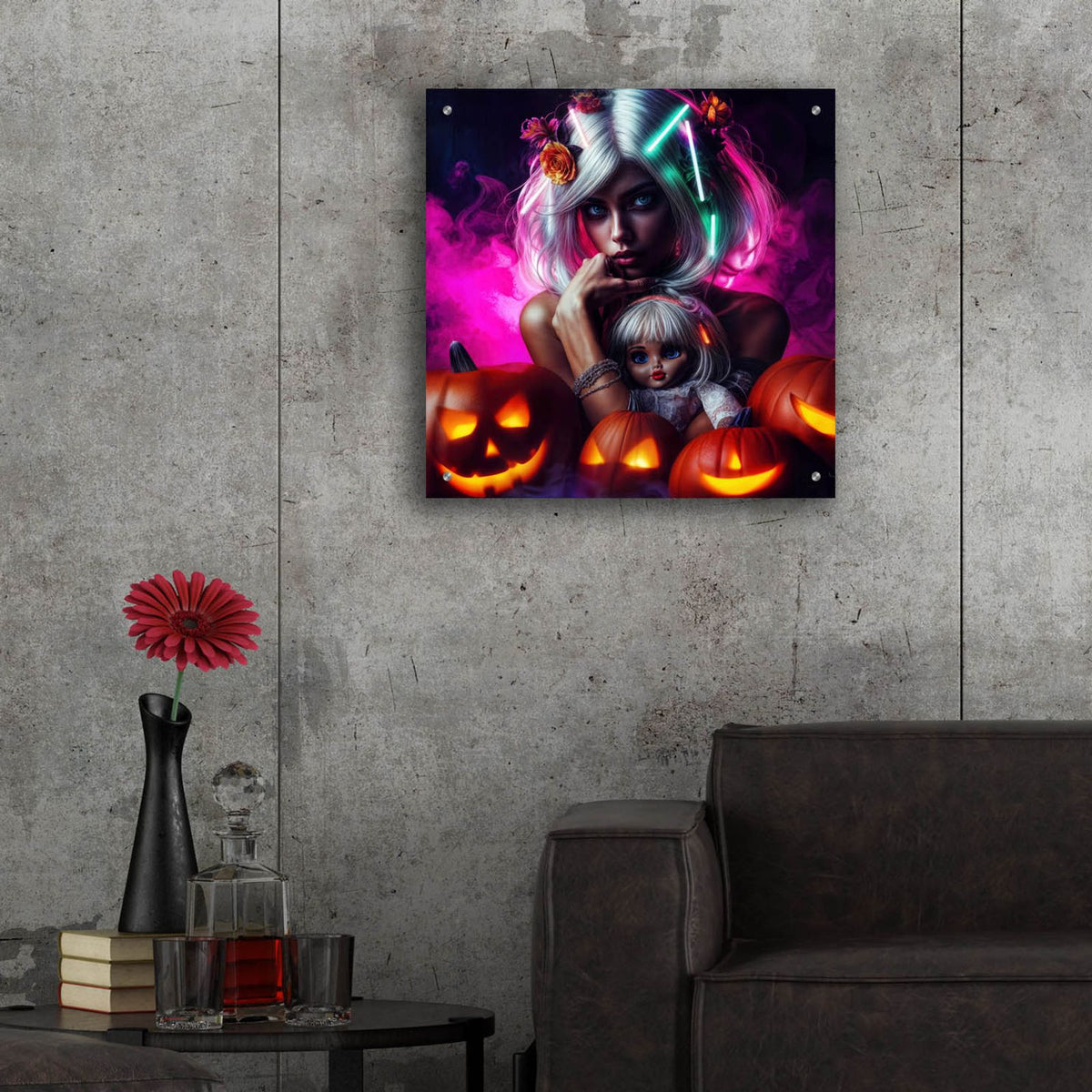 You And Me For Helloween by Rey Klimt - 24x24 acrylic wall art in a room