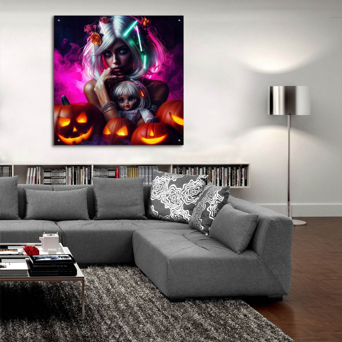 You And Me For Helloween by Rey Klimt - 36x36 acrylic wall art in a room
