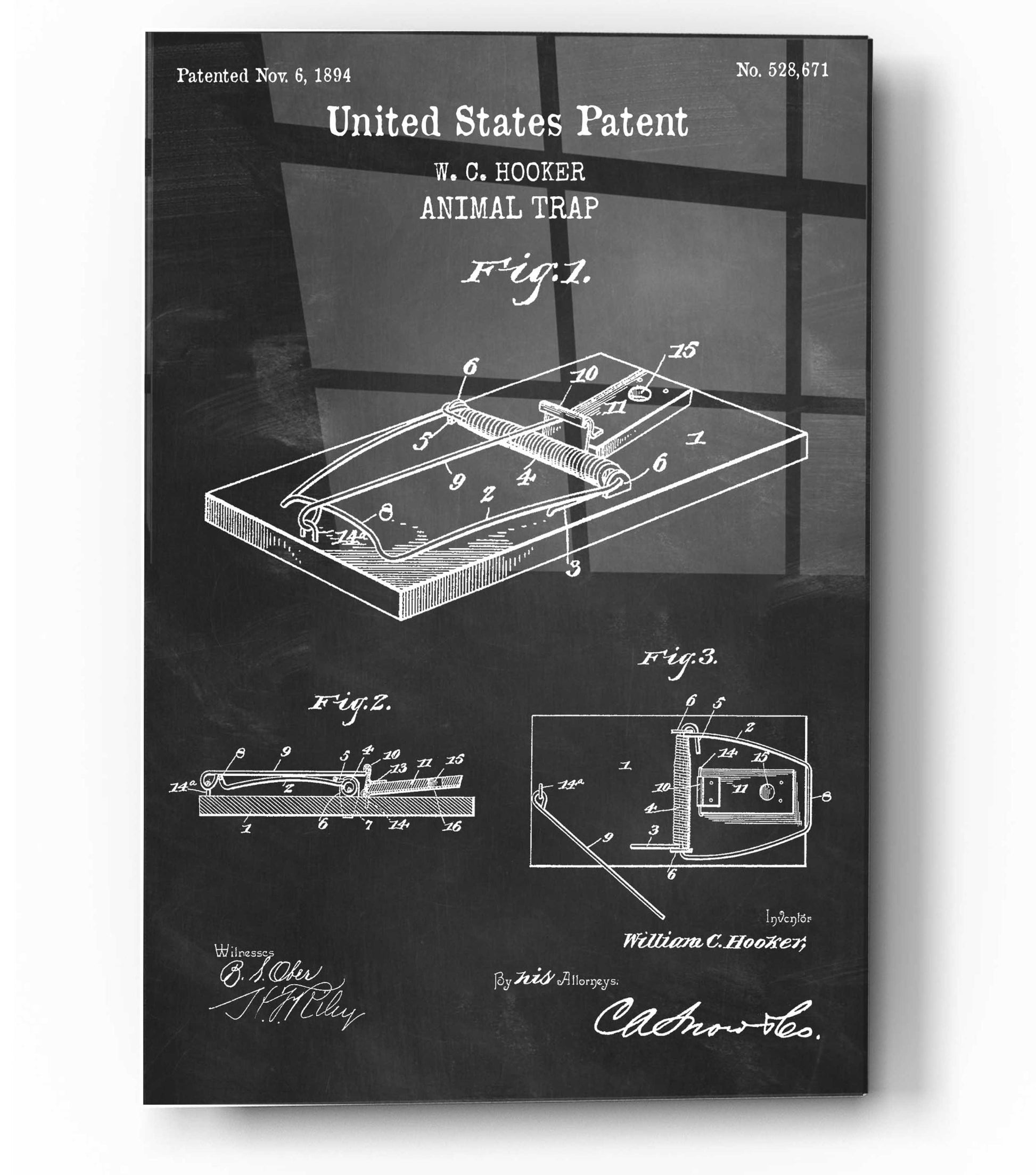 Epic Art 'Trap Blueprint Patent Chalkboard,' Acrylic Glass Wall Art,12x16