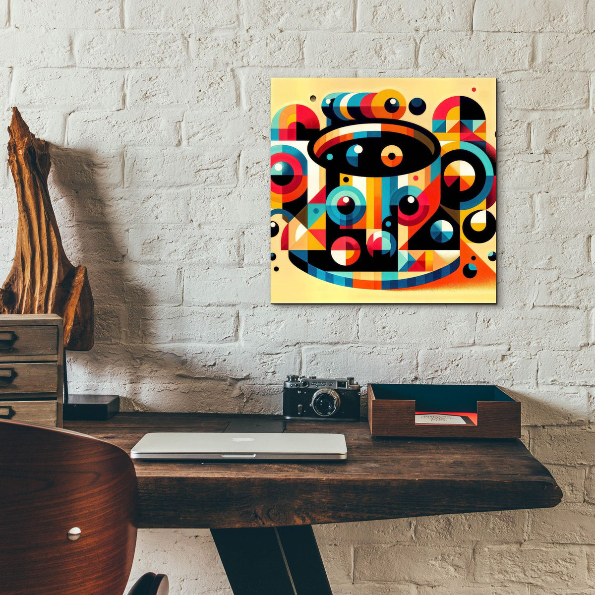 Abstract Coffee Cup 1 by Rey Klimt - 12x12 acrylic wall art in a room