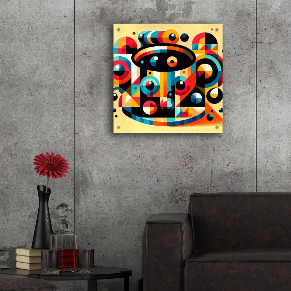 Abstract Coffee Cup 1 by Rey Klimt - 24x24 acrylic wall art in a room