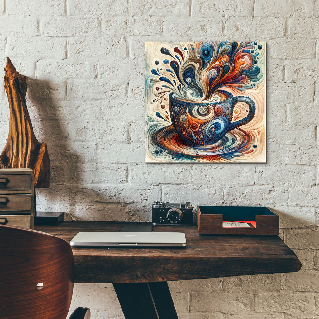 Abstract Coffee Cup 2 by Rey Klimt - 12x12 acrylic wall art in a room