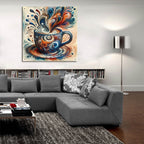 Abstract Coffee Cup 2 by Rey Klimt - 36x36 acrylic wall art in a room