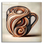 Abstract Coffee Cup 3 by Rey Klimt acrylic glass wall art