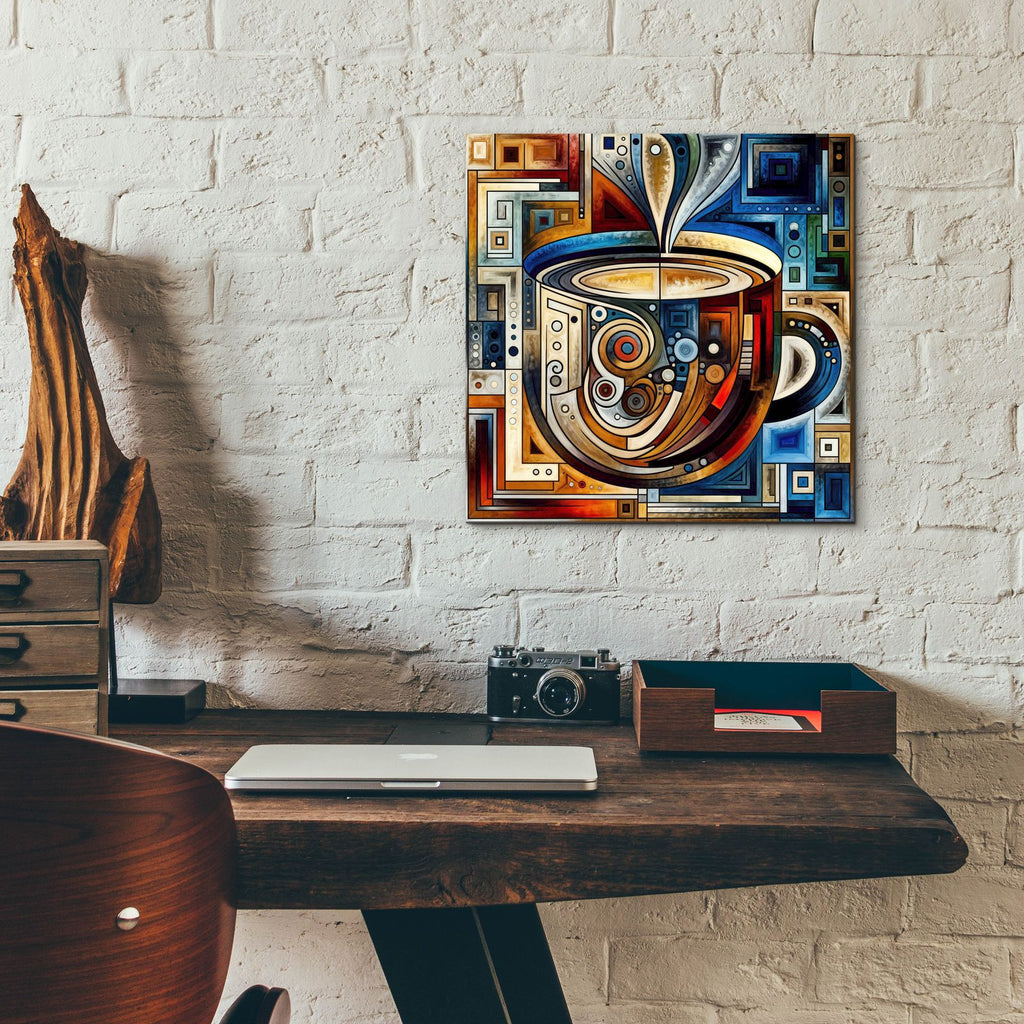 Abstract Coffee Cup 4 by Rey Klimt - 12x12 acrylic wall art in a room