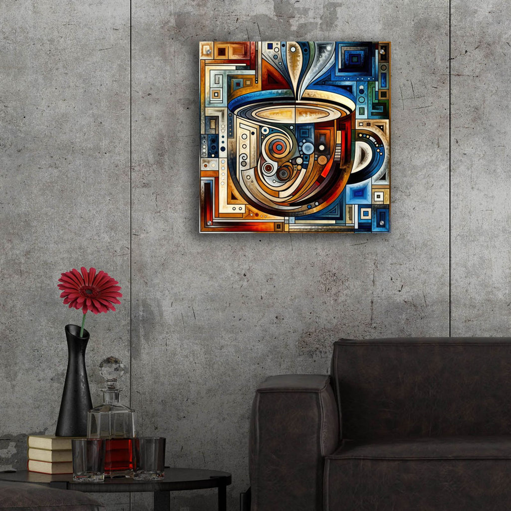 Abstract Coffee Cup 4 by Rey Klimt - 24x24 acrylic wall art in a room
