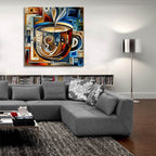 Abstract Coffee Cup 4 by Rey Klimt - 36x36 acrylic wall art in a room