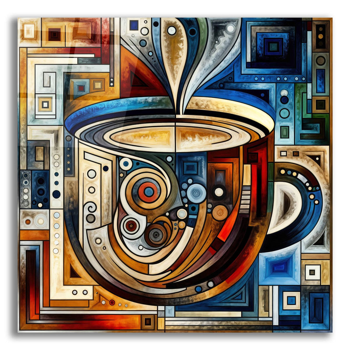 Abstract Coffee Cup 4 by Rey Klimt acrylic glass wall art