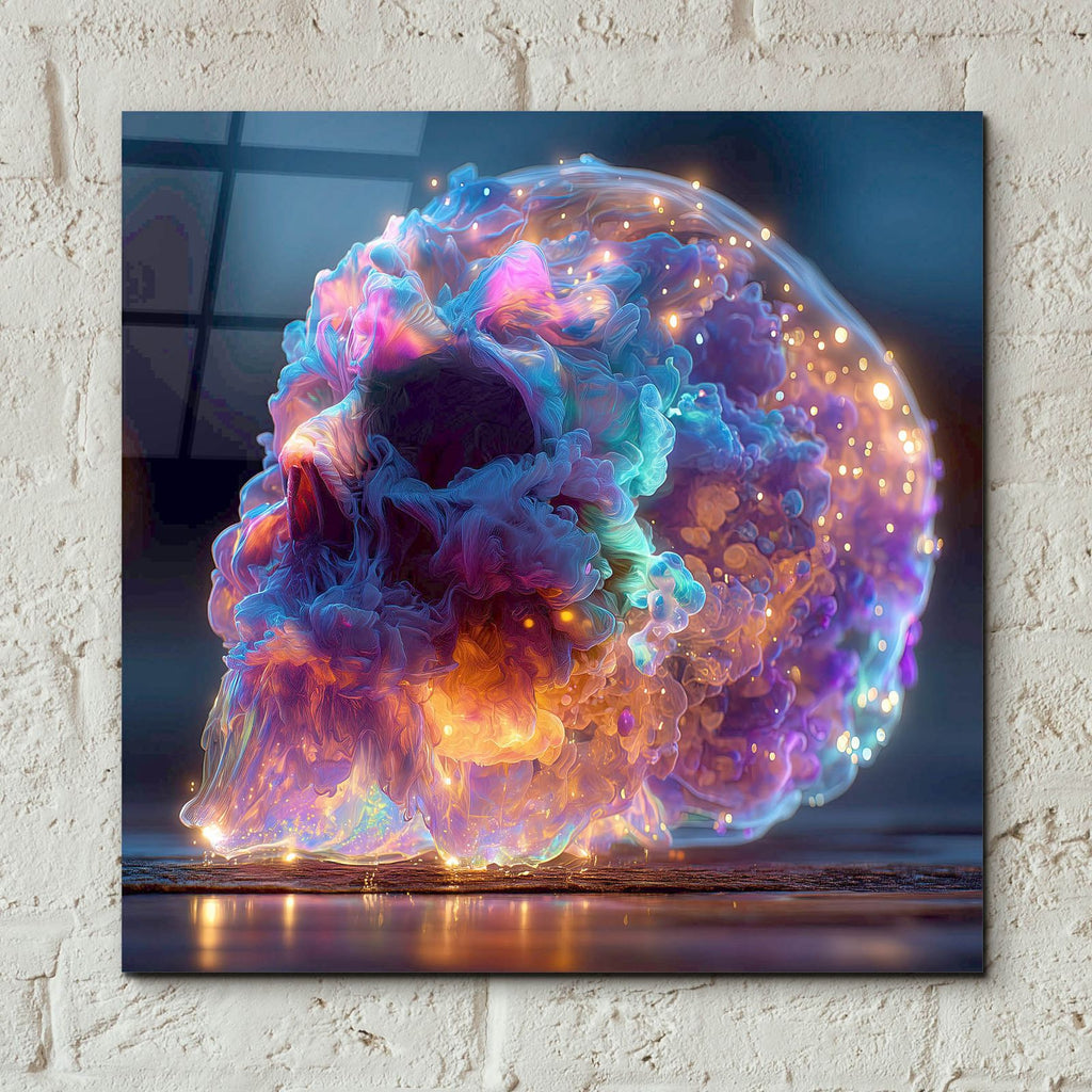 The Luminous Skull 2 by Ann Klee - 12x12 acrylic wall art in a room