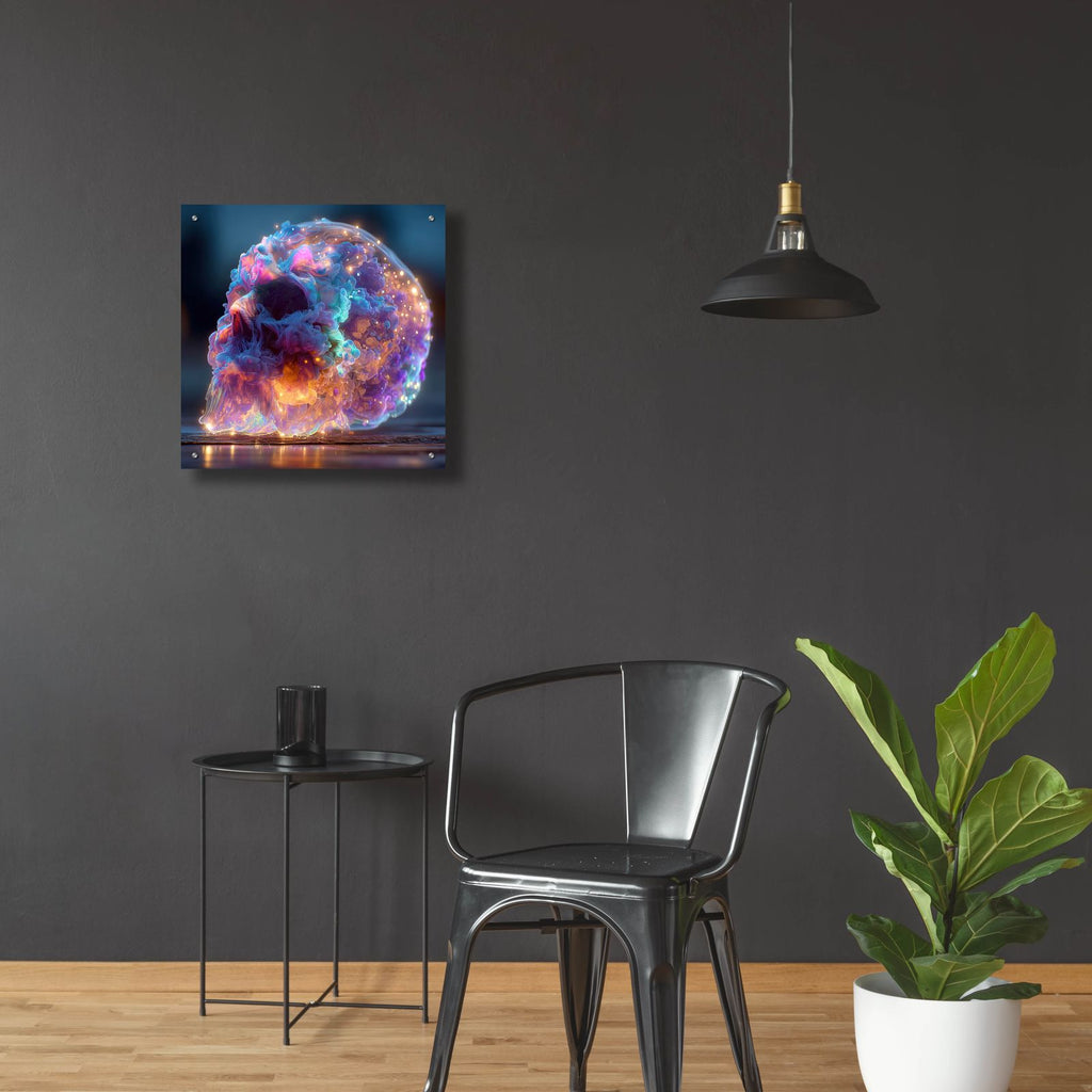 The Luminous Skull 2 by Ann Klee - 24x24 acrylic wall art in a room