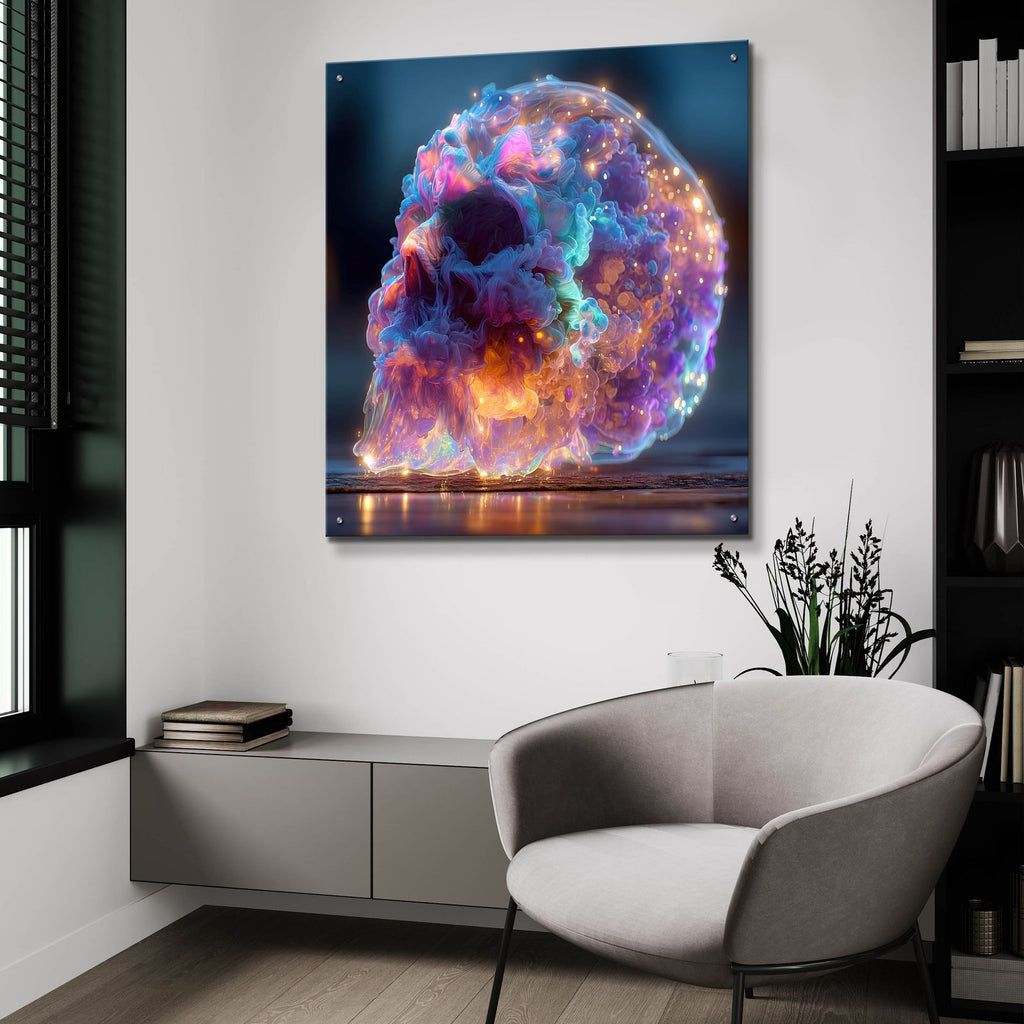 The Luminous Skull 2 by Ann Klee - 36x36 acrylic wall art in a room