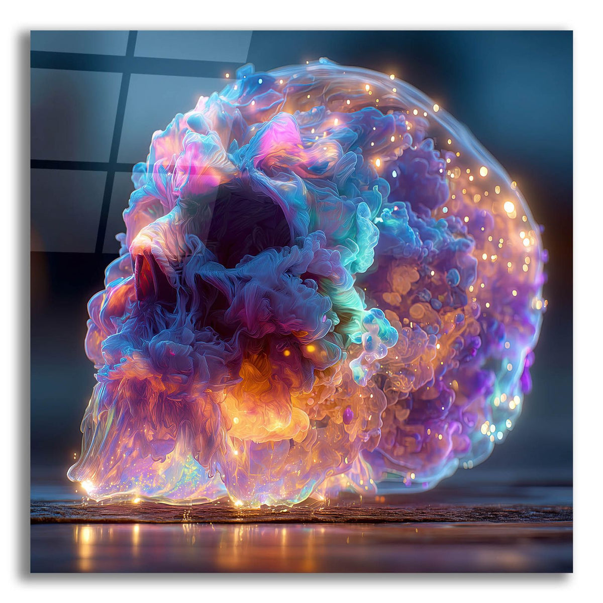 The Luminous Skull 2 by Ann Klee acrylic glass wall art