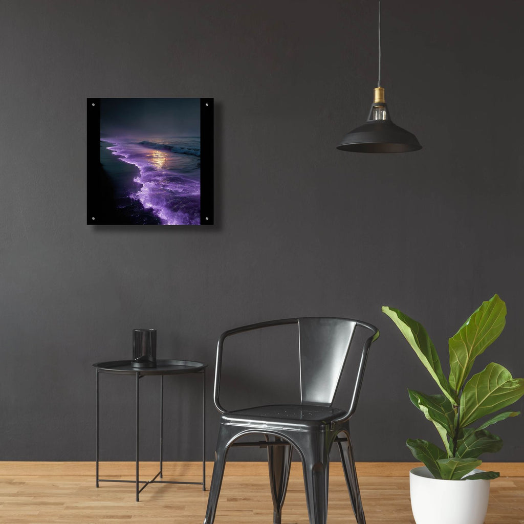 Purple Ocean by Ann Klee - 24x24 acrylic wall art in a room