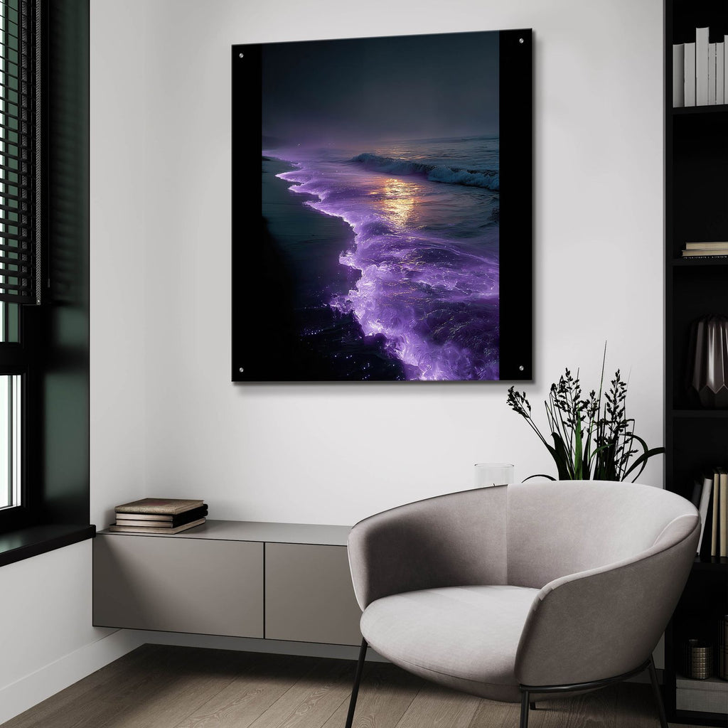 Purple Ocean by Ann Klee - 36x36 acrylic wall art in a room