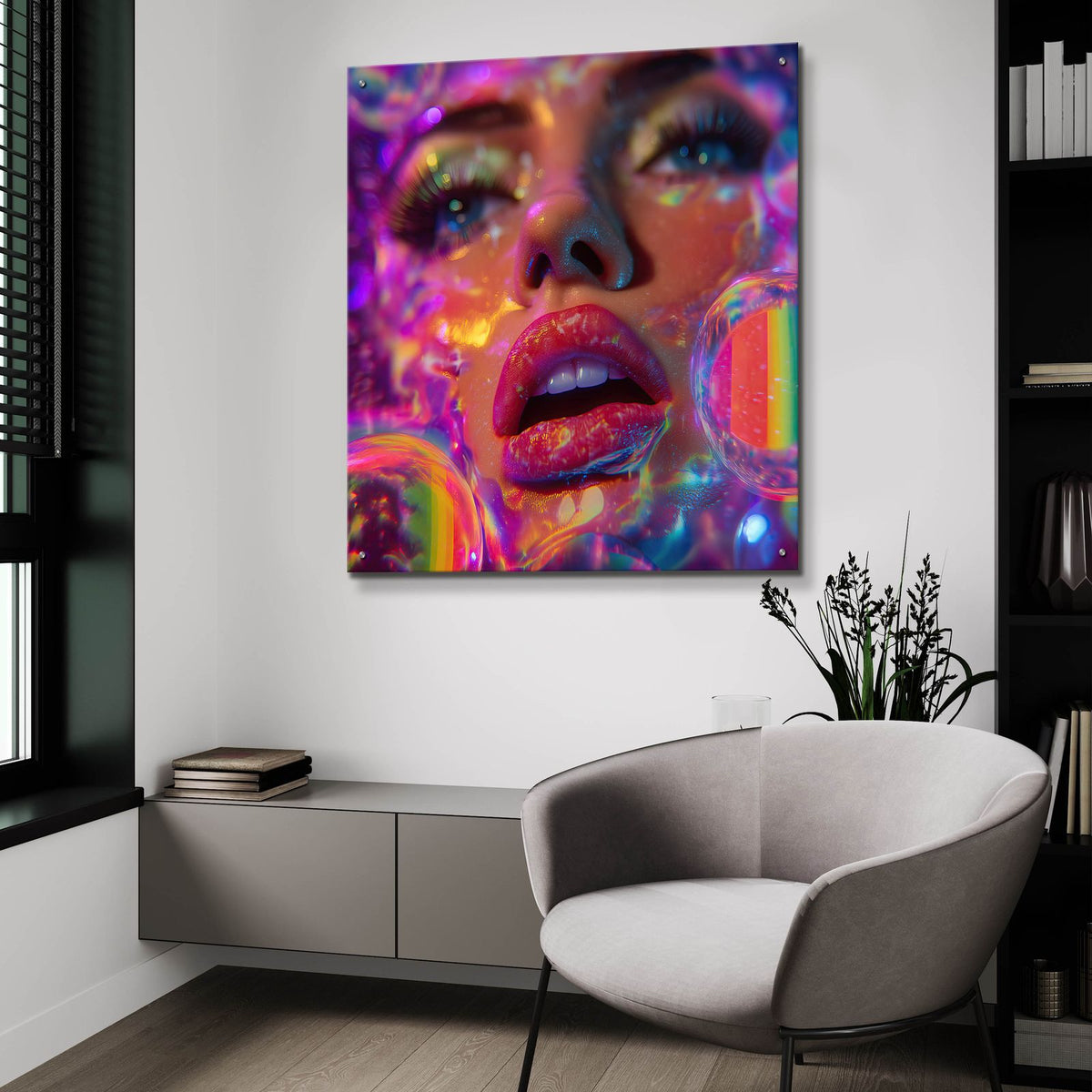 Melting World 2 by Ann Klee - 36x36 acrylic wall art in a room