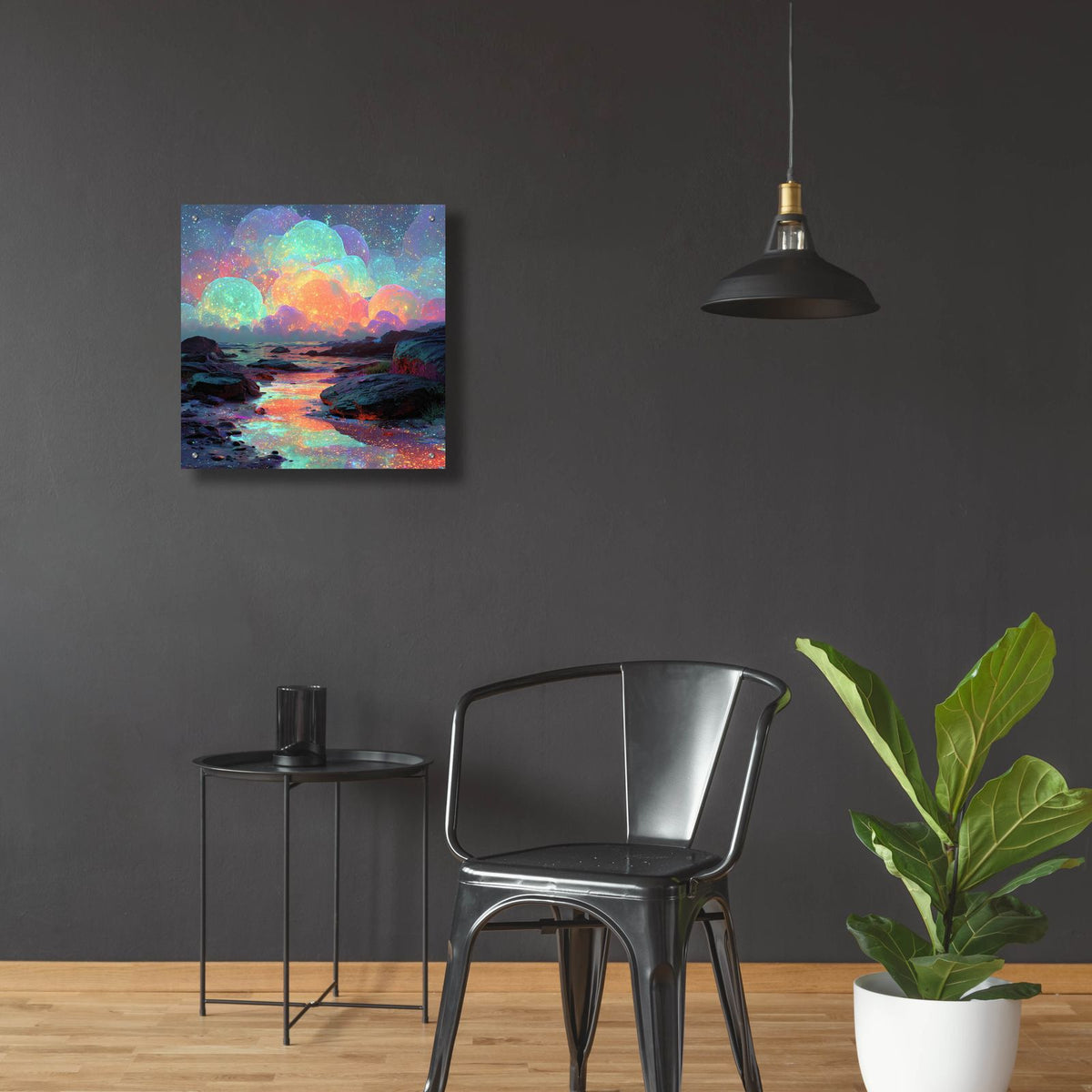 Magic Mushroom Clouds 2 by Ann Klee - 24x24 acrylic wall art in a room