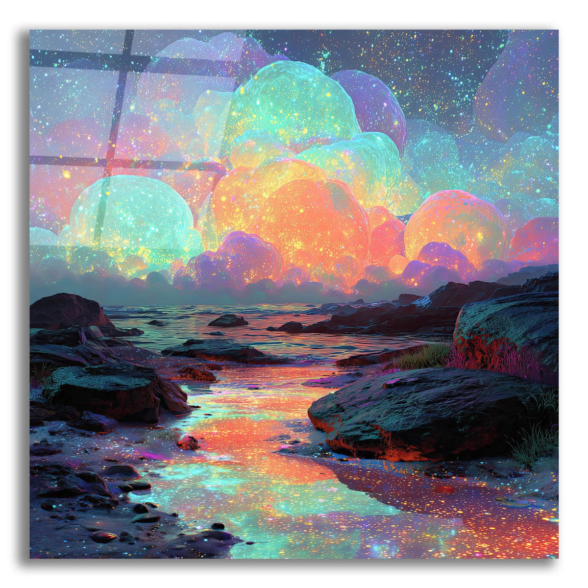 Magic Mushroom Clouds 2 by Ann Klee acrylic glass wall art