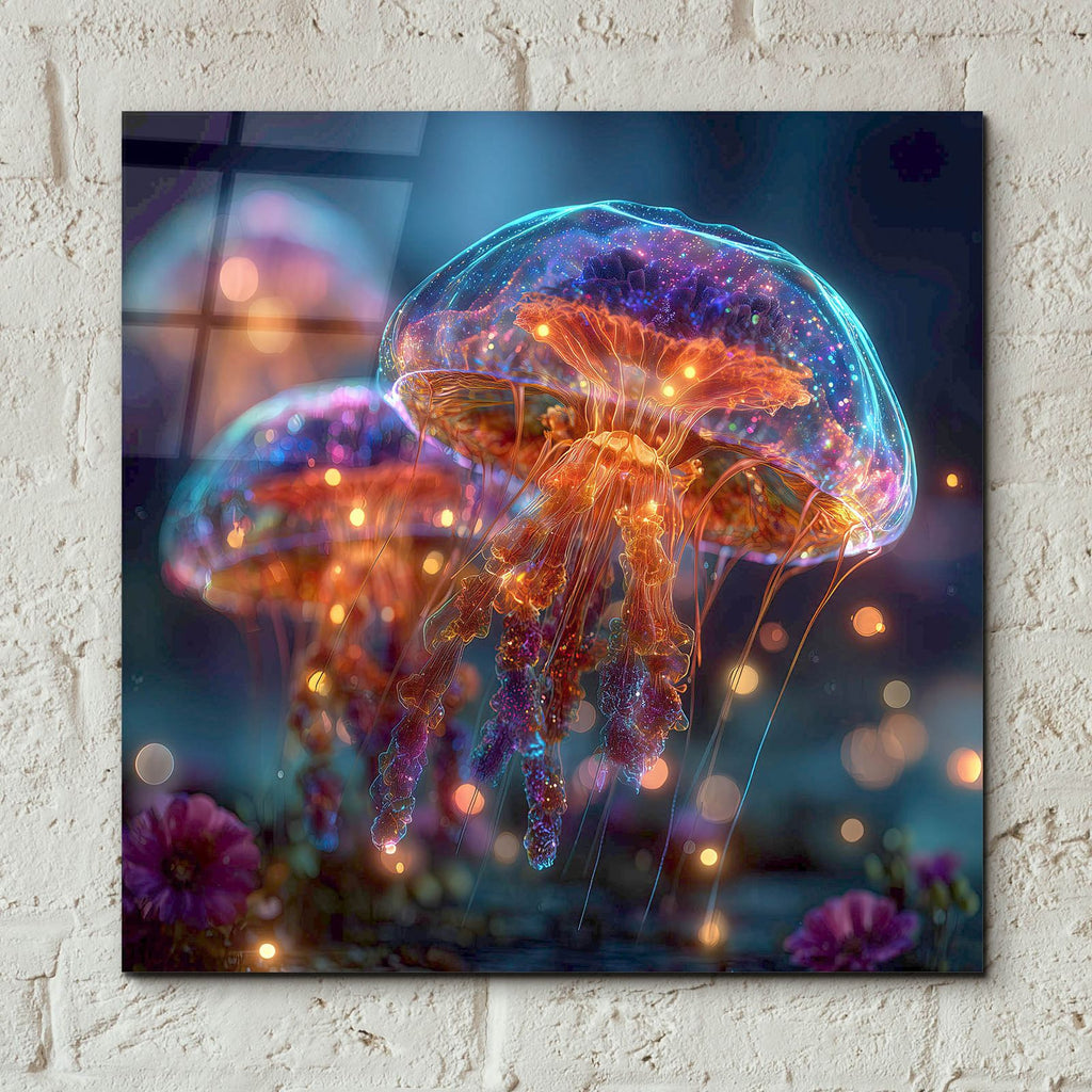 Magic Jellyfish 2 by Ann Klee - 12x12 acrylic wall art in a room