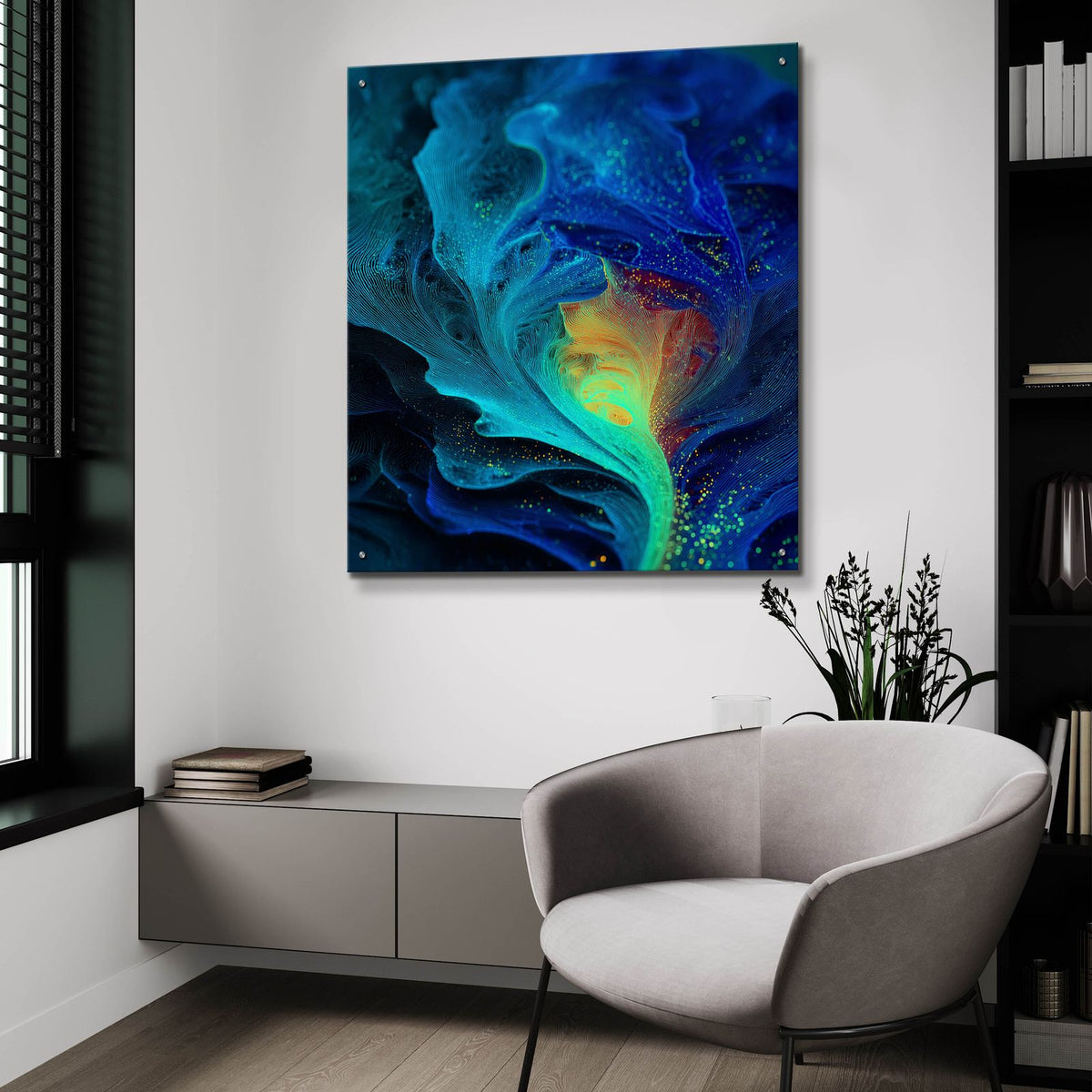 Magestic Storm by Ann Klee - 36x36 acrylic wall art in a room