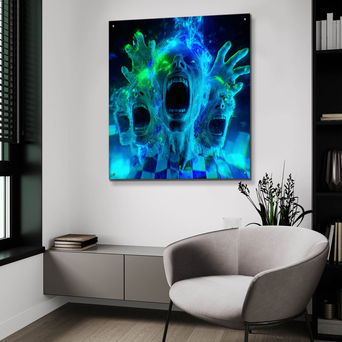 Inner Demons by Ann Klee - 36x36 acrylic wall art in a room