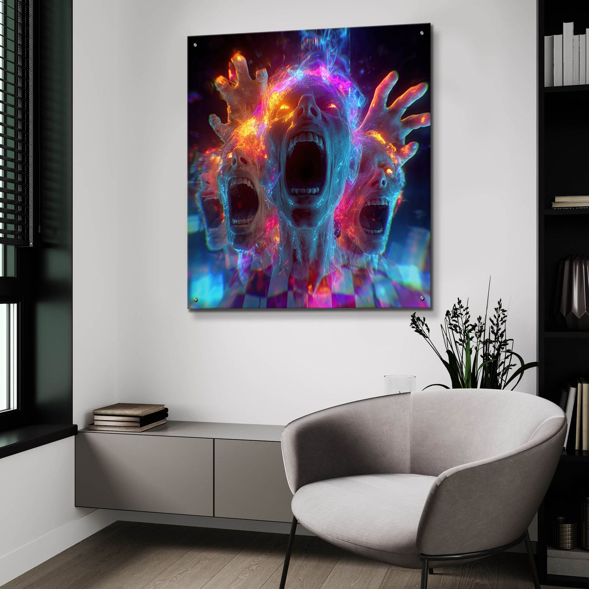 Inner Demons 2 by Ann Klee - 36x36 acrylic wall art in a room