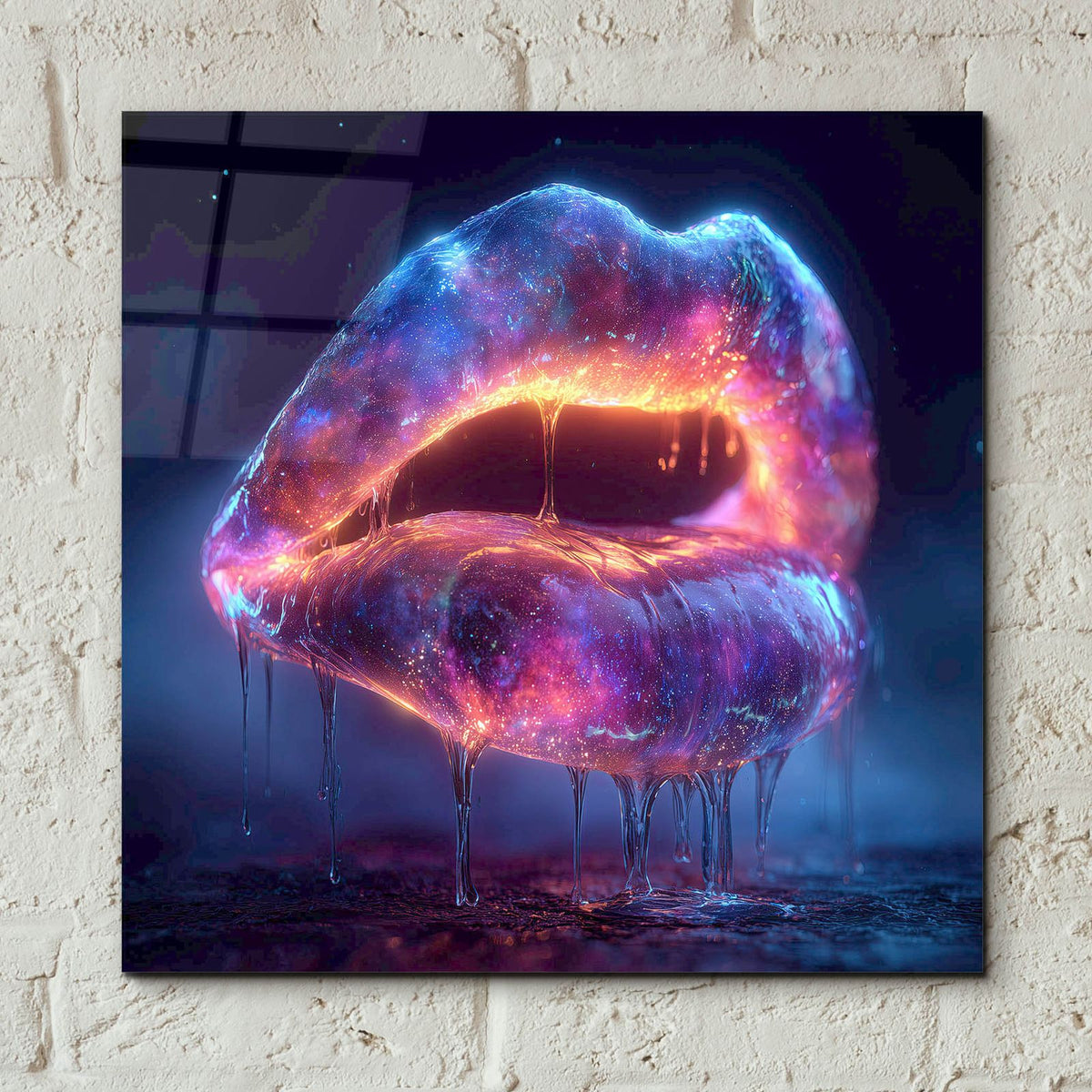 Glowy Lips 2 by Ann Klee - 12x12 acrylic wall art in a room