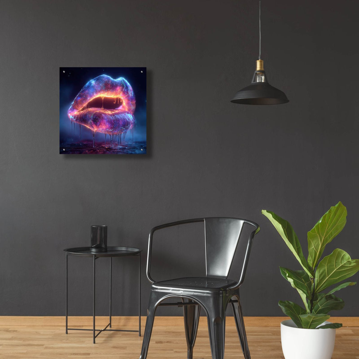 Glowy Lips 2 by Ann Klee - 24x24 acrylic wall art in a room
