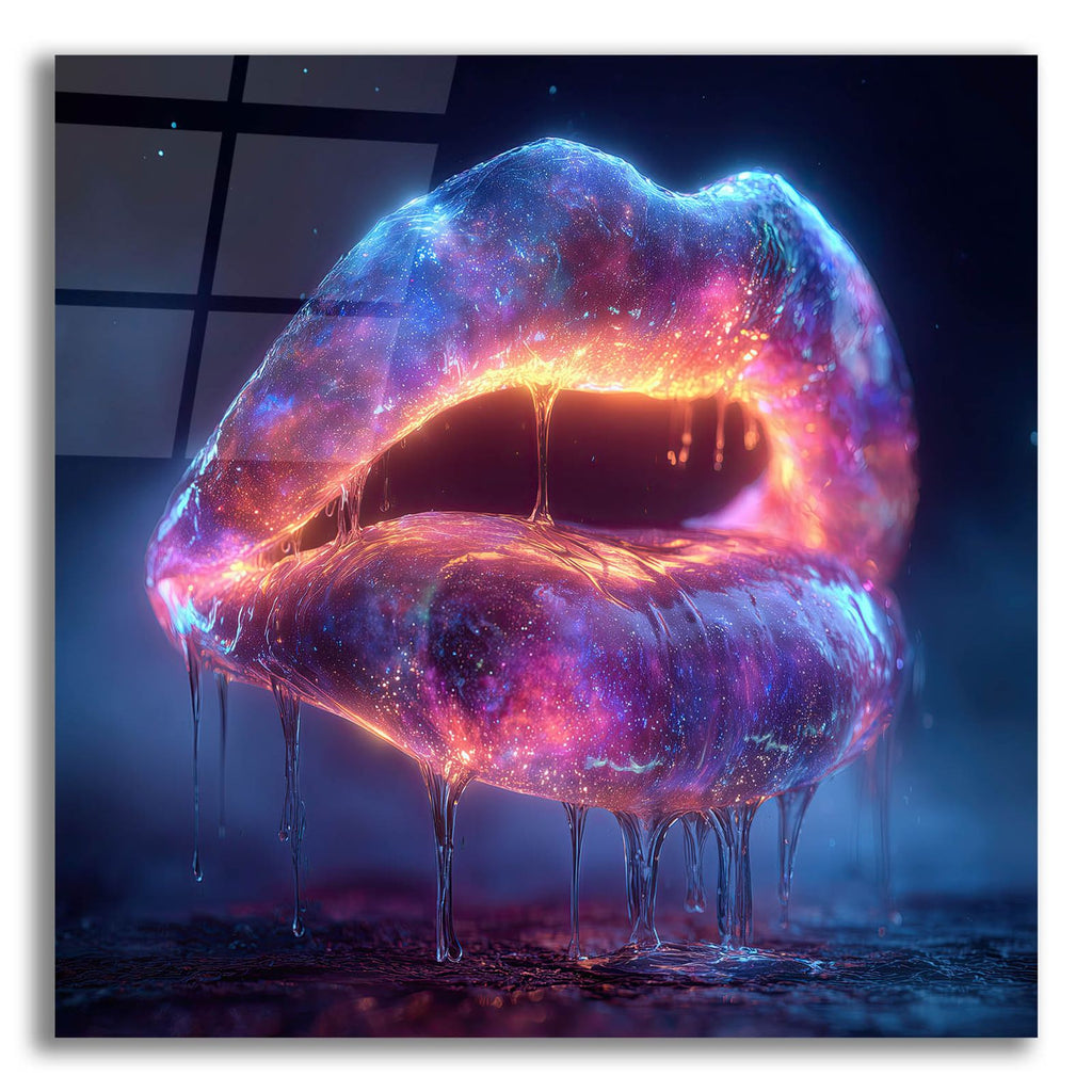 Glowy Lips 2 by Ann Klee acrylic glass wall art