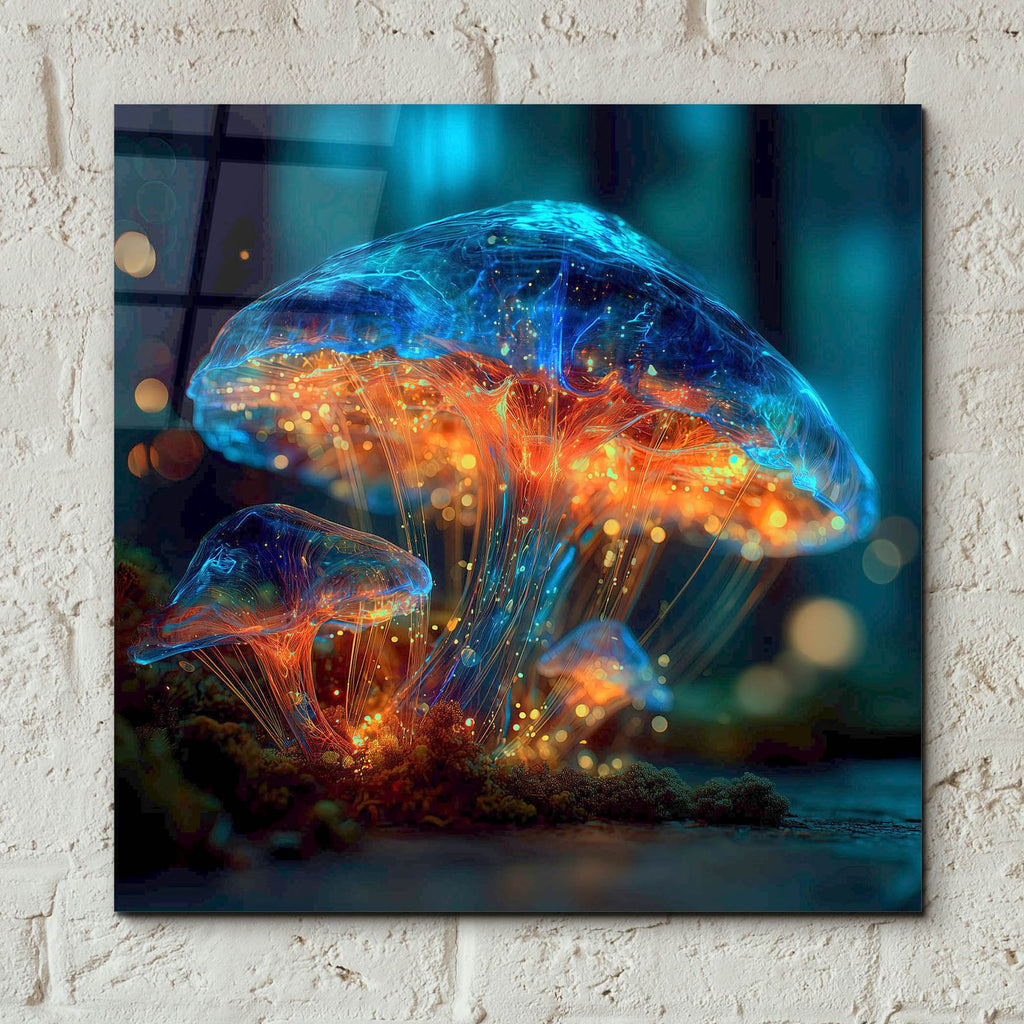 Ethereal Glow Of The Mushroom 2 by Ann Klee - 12x12 acrylic wall art in a room